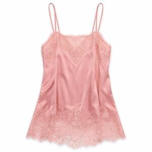 Y2K Romantic VDay Vintage Victoria’s Secret pink satin cami tank delicate lace